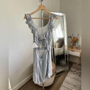 Anthropologie Lost & wander Blue and white striped dress NWT